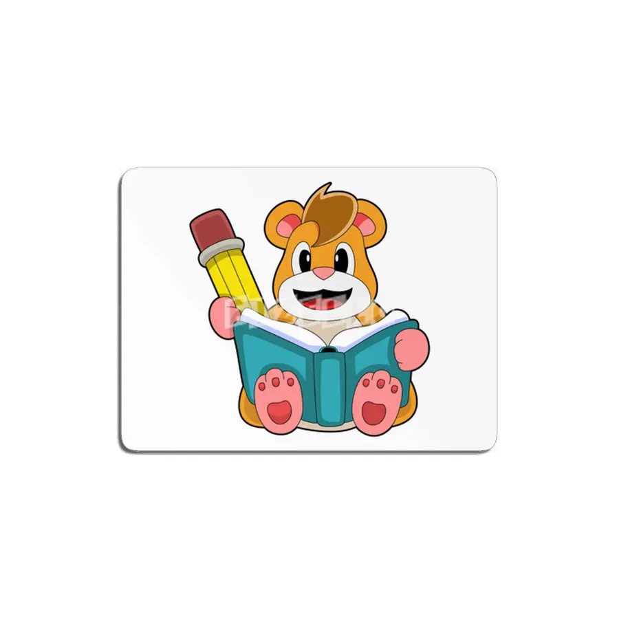 Hamster with Book & Pen MDF Tablo