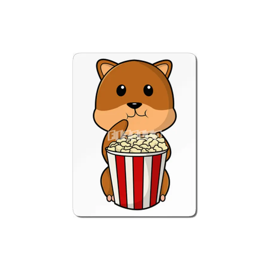 Hamster with Cone of Popcorn MDF Tablo