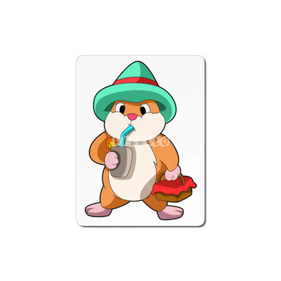 Hamster with Food and Drink MDF Tablo