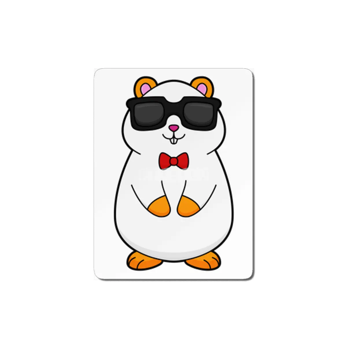 Hamster with Sunglasses & Bow tie MDF Tablo