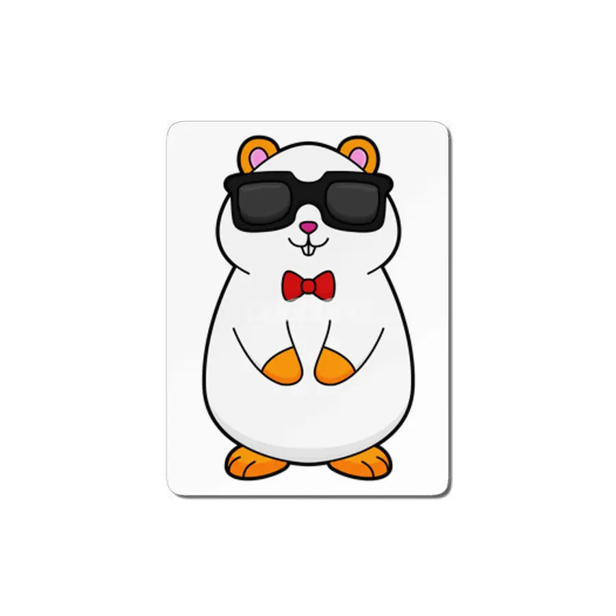 Hamster with Sunglasses & Bow tie MDF Tablo