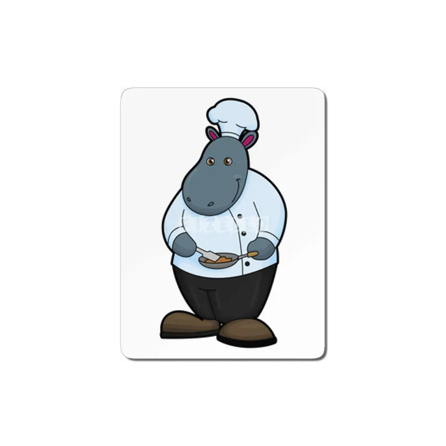 Hippo as Cook with Pan MDF Tablo
