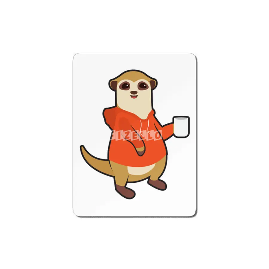 Meerkat with Cup of Coffee MDF Tablo