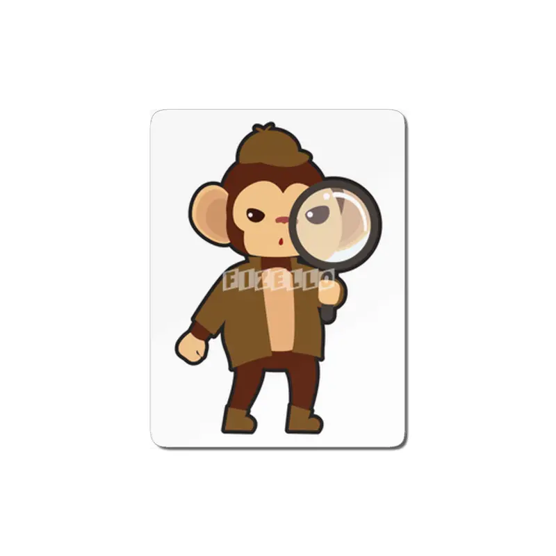 Monkey as Detective with Magnifying glass MDF Tablo