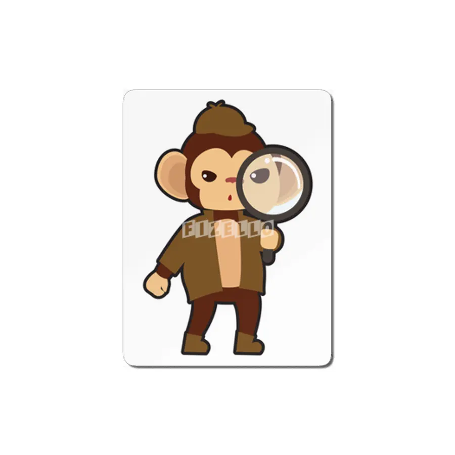 Monkey as Detective with Magnifying glass MDF Tablo