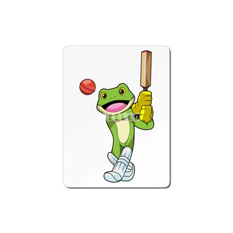 Frog at Cricket with Cricket bat MDF Tablo