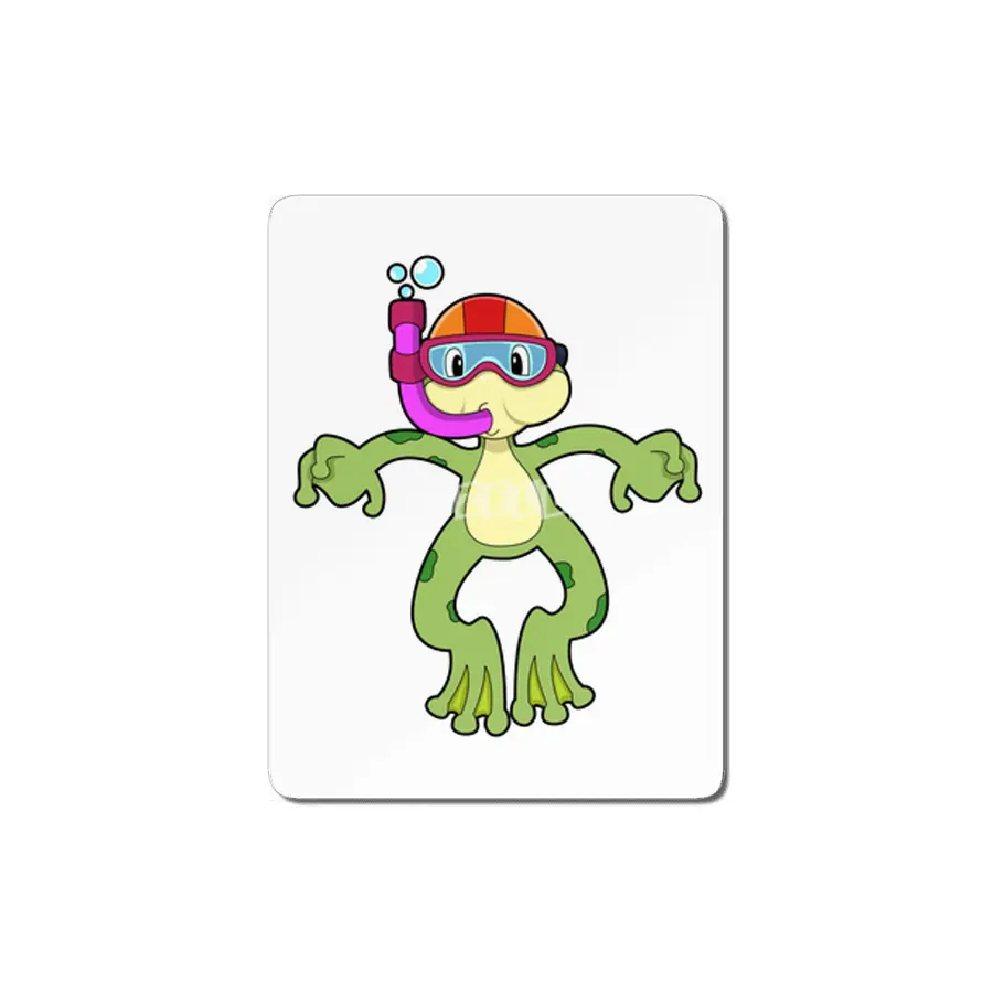 Frog at Diving with Snorkel MDF Tablo
