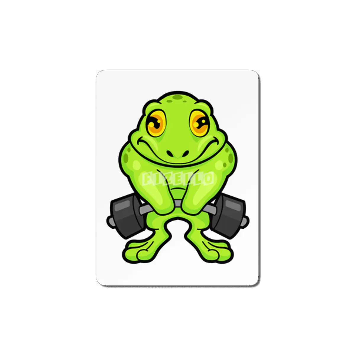 Frog at Fitness with Barbell MDF Tablo