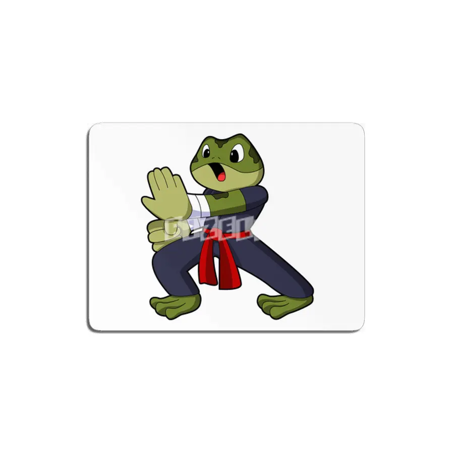 Frog at Martial arts Karate with Belt MDF Tablo