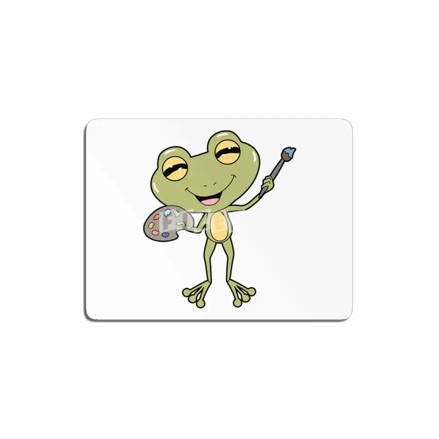 Frog at Painting with Brush & Paint MDF Tablo