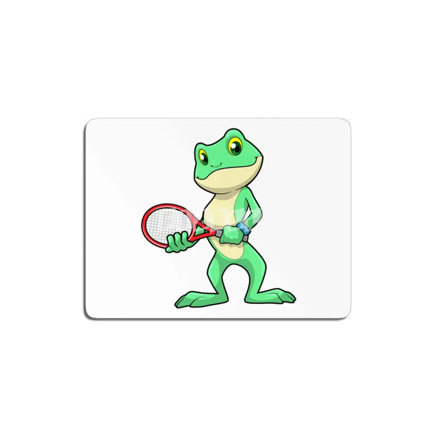 Frog at Tennis with Tennis racket MDF Tablo
