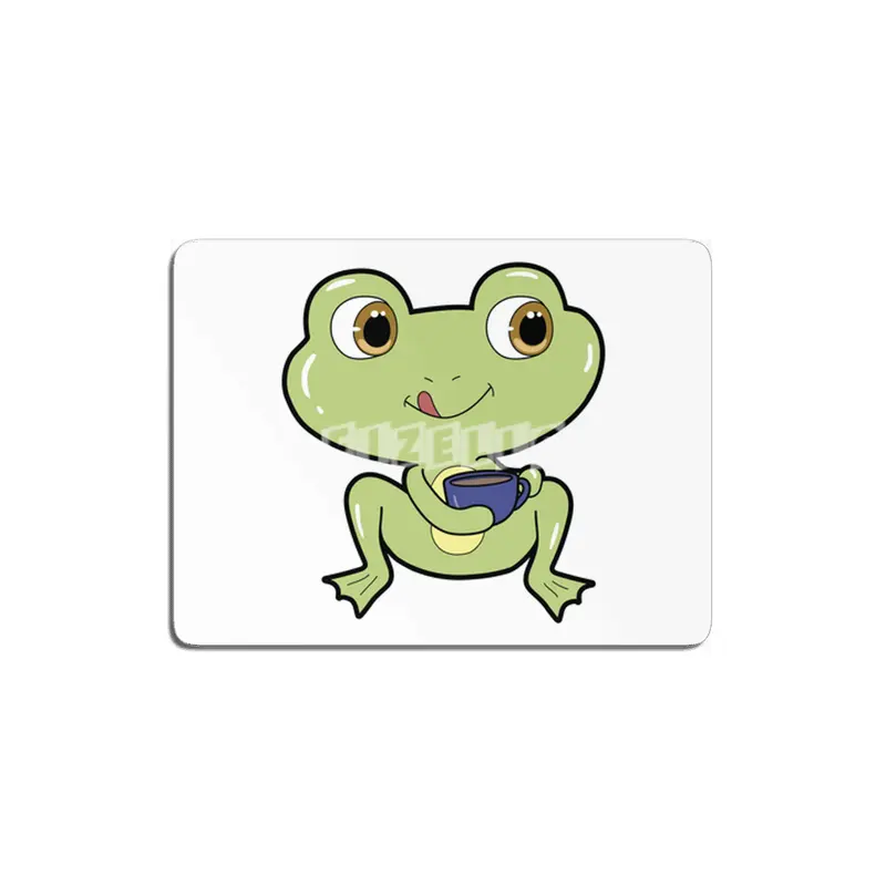 Frog with Cup of Coffee MDF Tablo