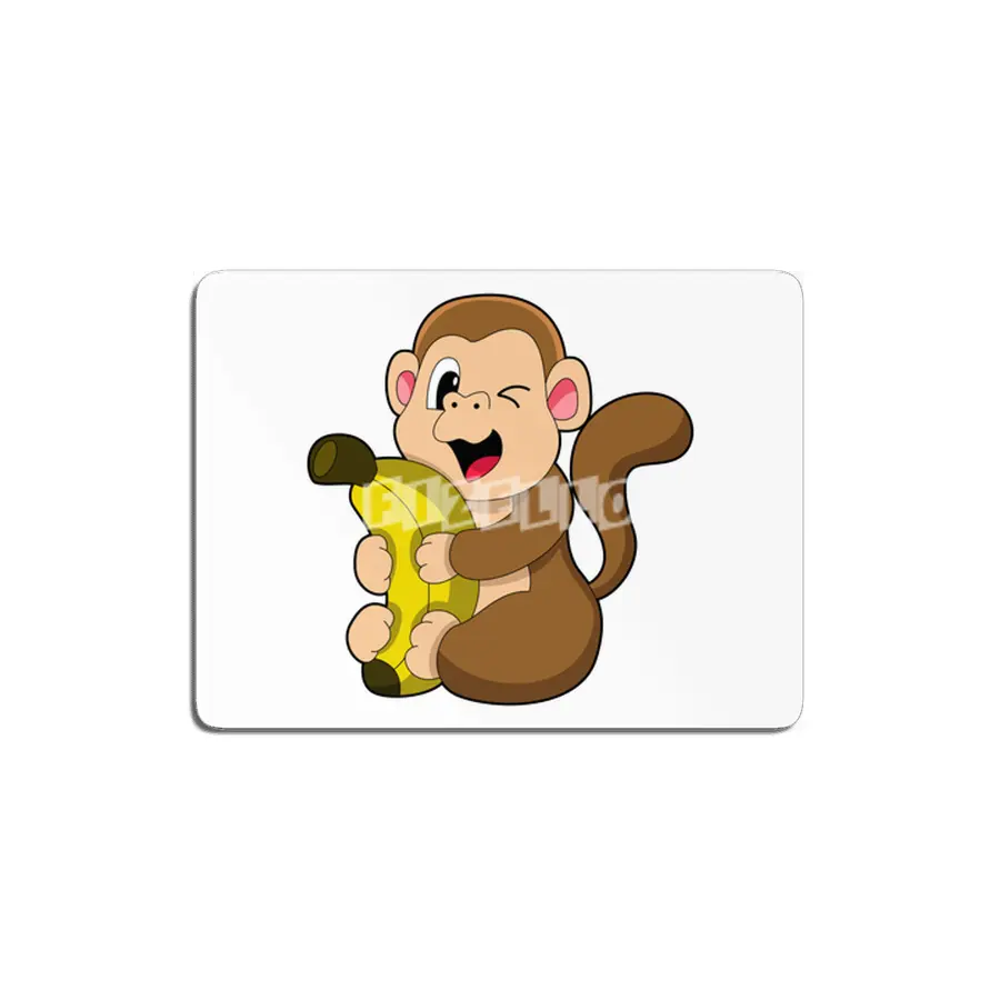 Funny Monkey with Banana MDF Tablo