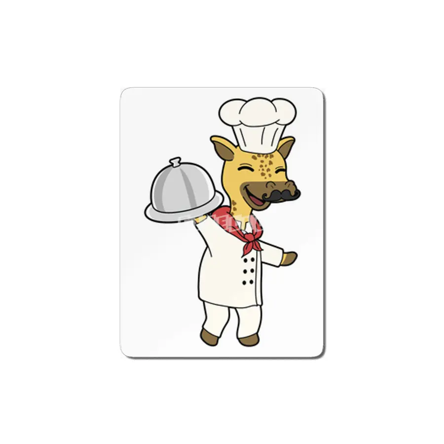 Giraffe as Chef with Cooking apron & Platter MDF Tablo