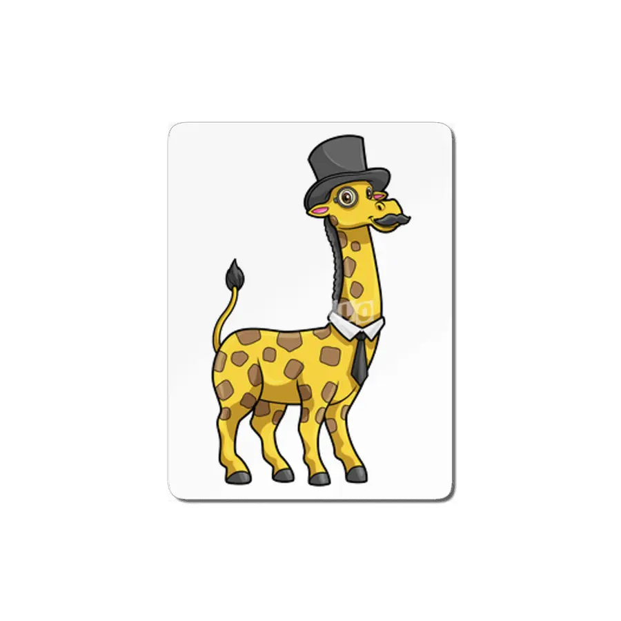 Giraffe as Gentleman with Hat, Tie and Mustache MDF Tablo
