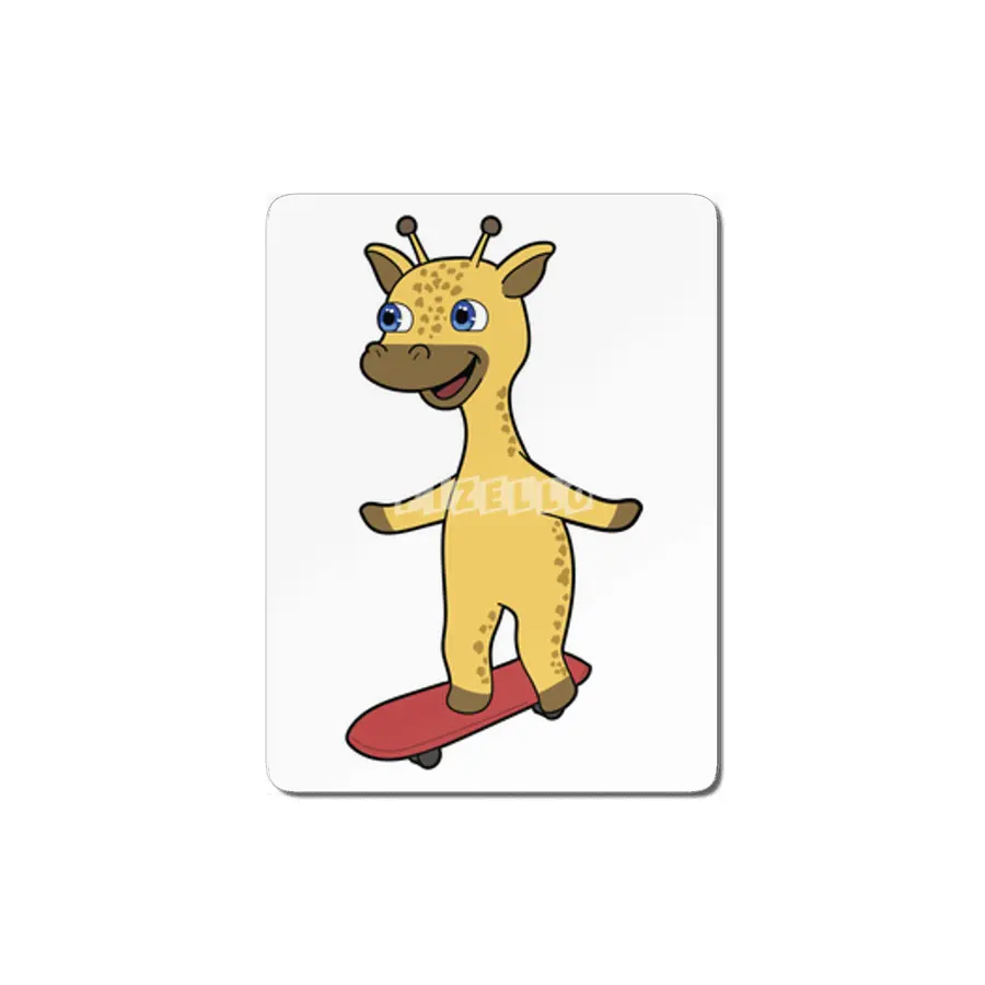 Giraffe as Skater with Skateboard MDF Tablo
