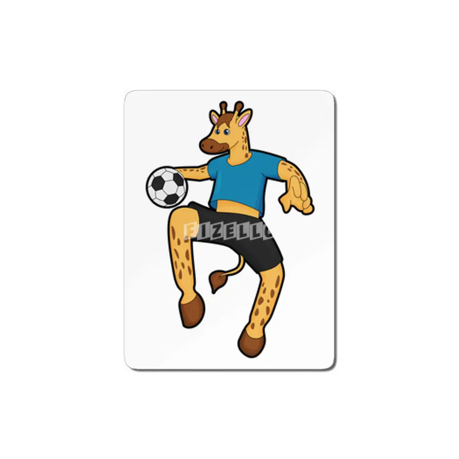 Giraffe as Soccer player with Soccer ball MDF Tablo