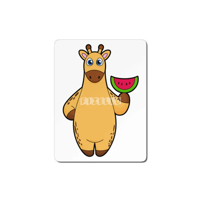 Giraffe at Eating with Watermelon MDF Tablo