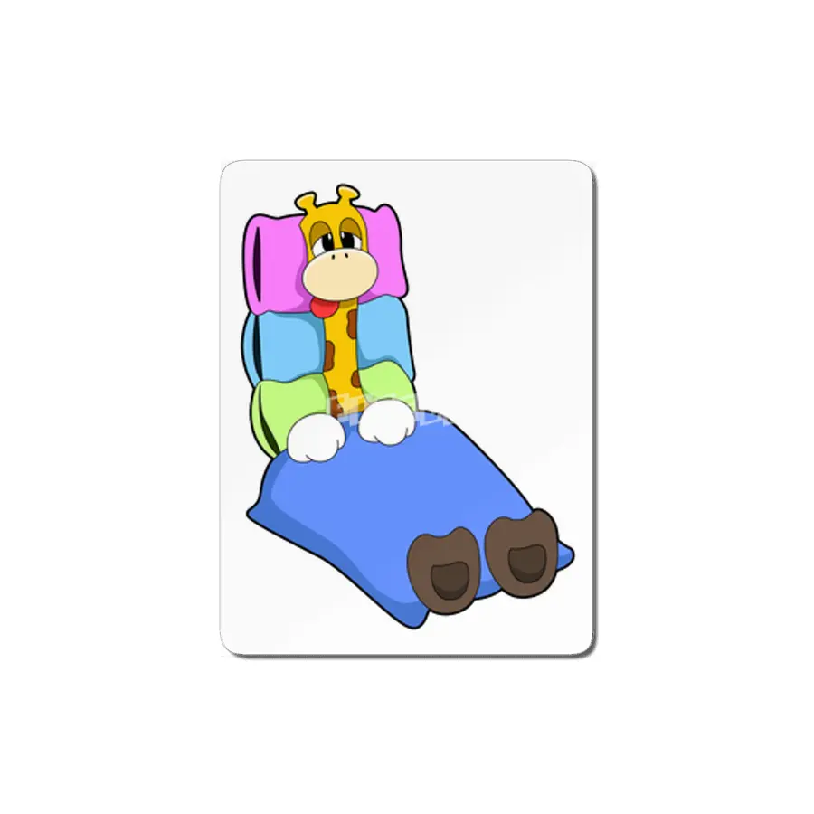 Giraffe at Sleeping with Blanket & Pillow MDF Tablo