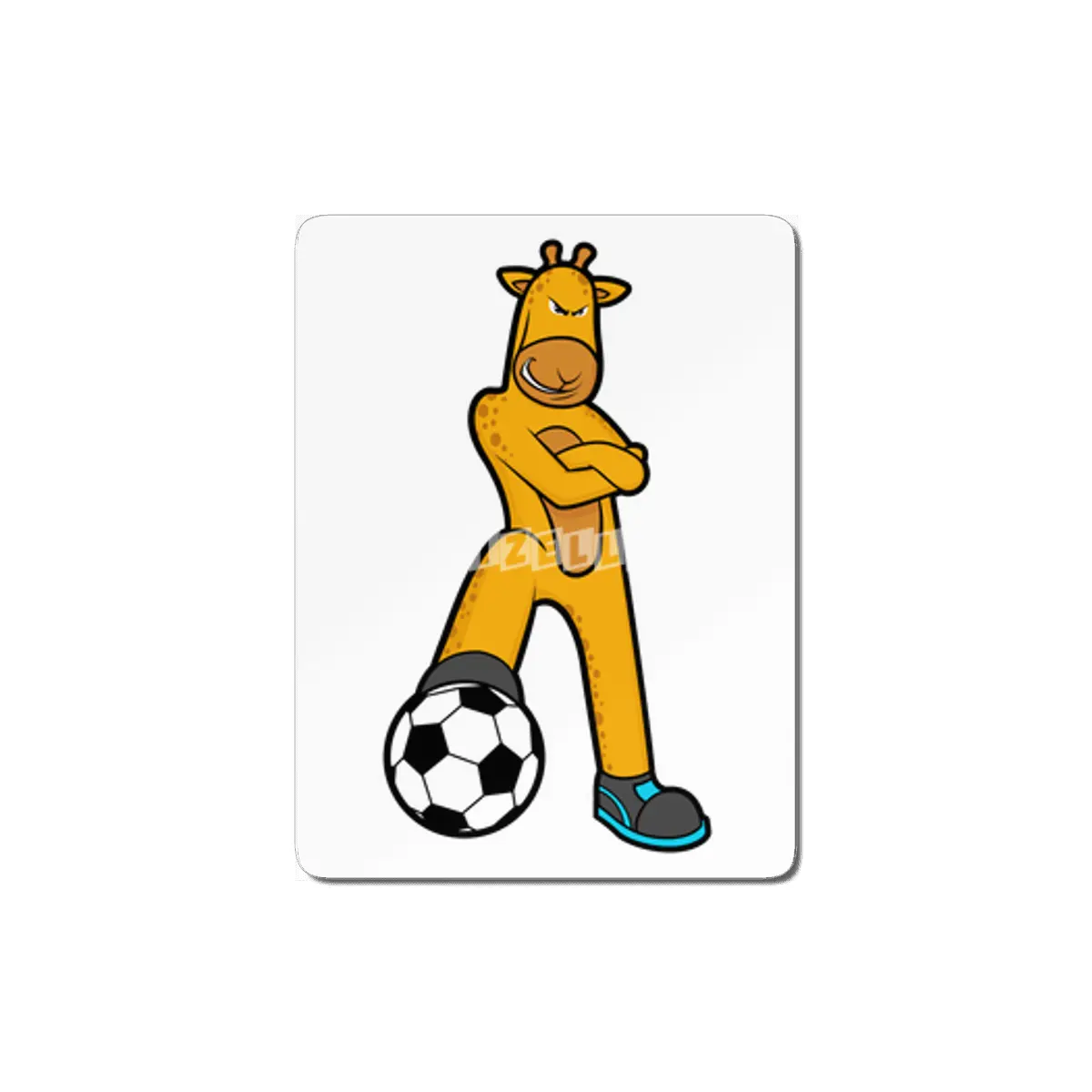 Giraffe at Sports with Soccer ball MDF Tablo
