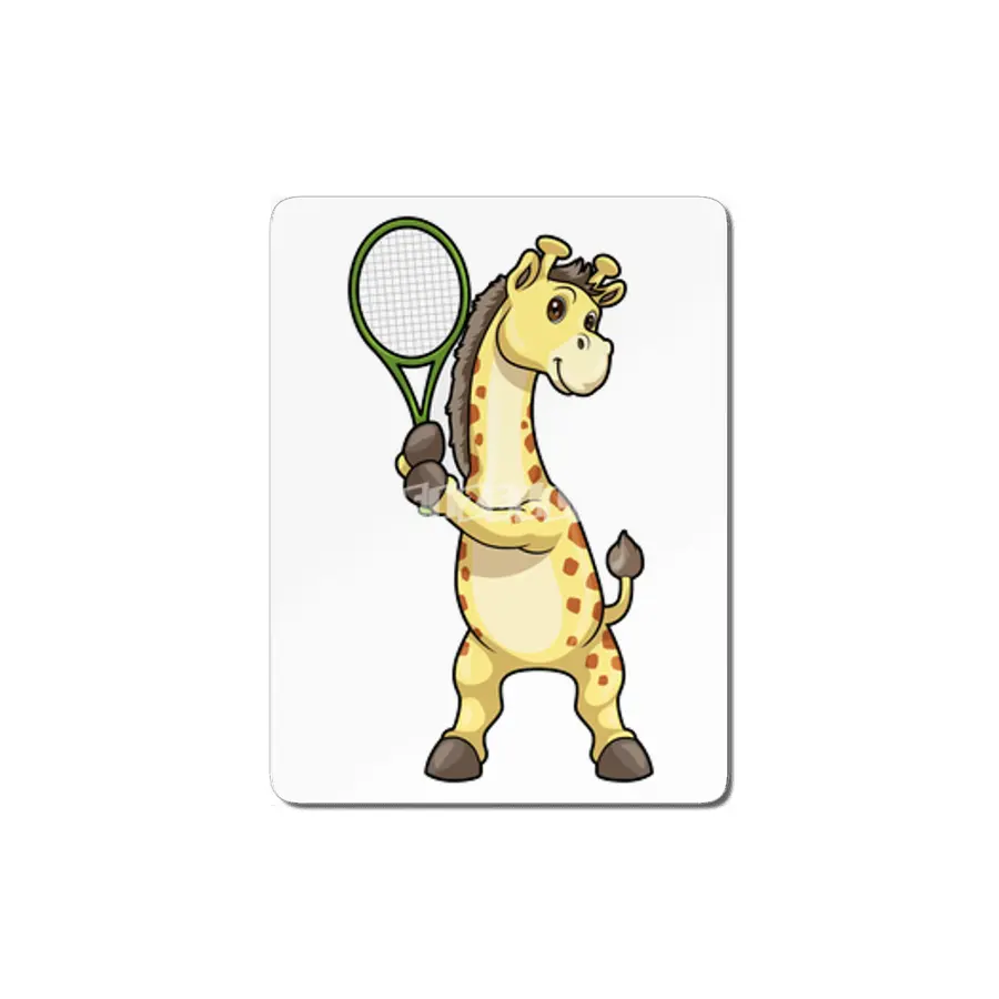Giraffe at Tennis with Tennis racket MDF Tablo