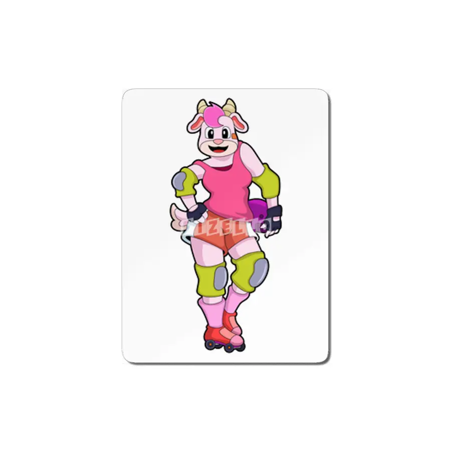 Goat as Inline Skater with Inline Skates MDF Tablo
