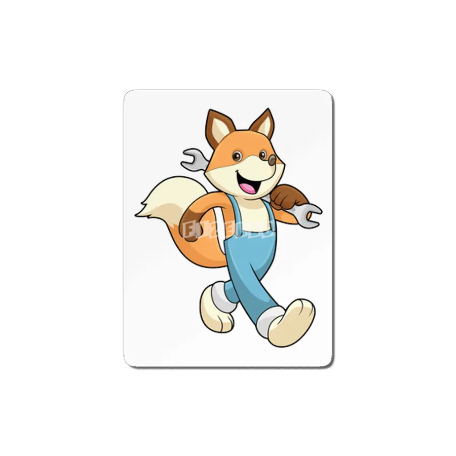 Fox as Mechanic with Wrench MDF Tablo
