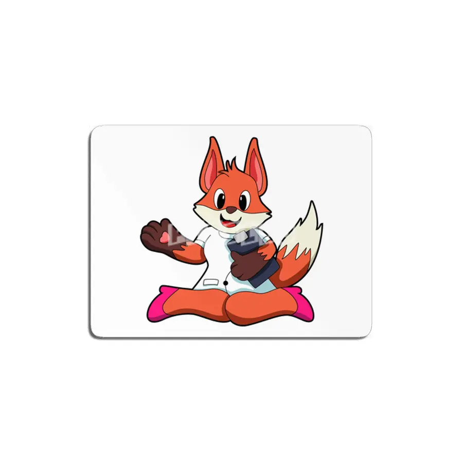 Fox as Nurse with Notepad MDF Tablo