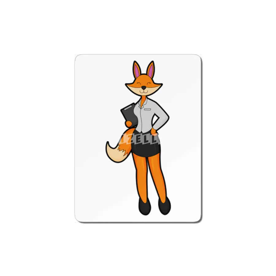 Fox as Secretary with Notepad MDF Tablo