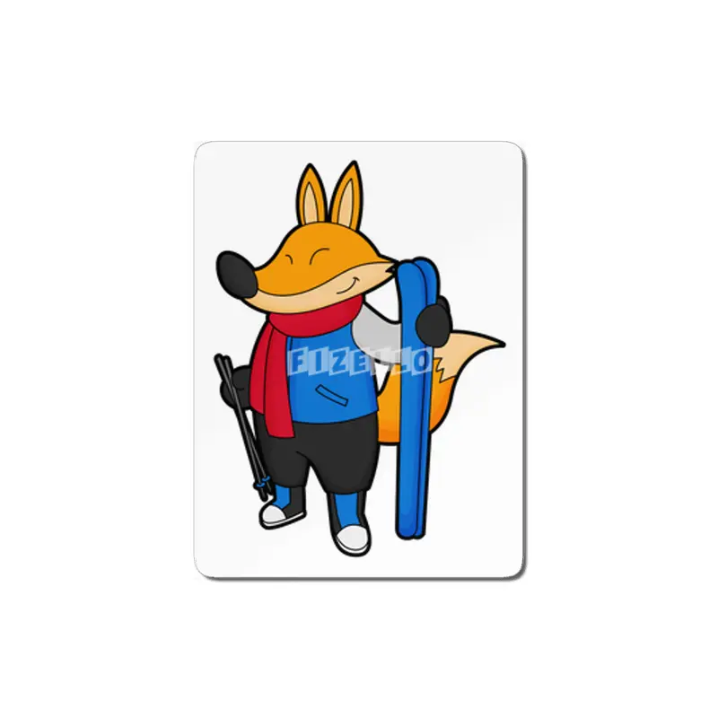 Fox as Skier with Ski MDF Tablo