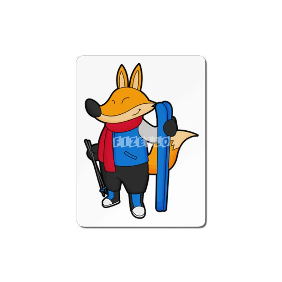 Fox as Skier with Ski MDF Tablo