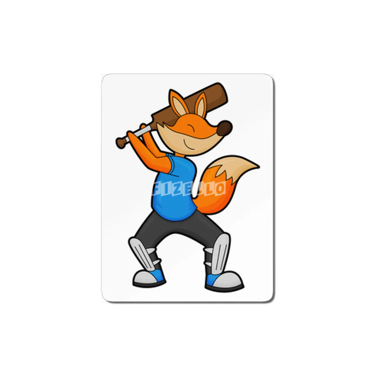 Fox at Cricket with Cricket bat MDF Tablo