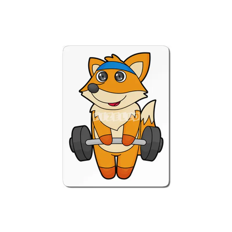 Fox at Fitness with Barbell MDF Tablo