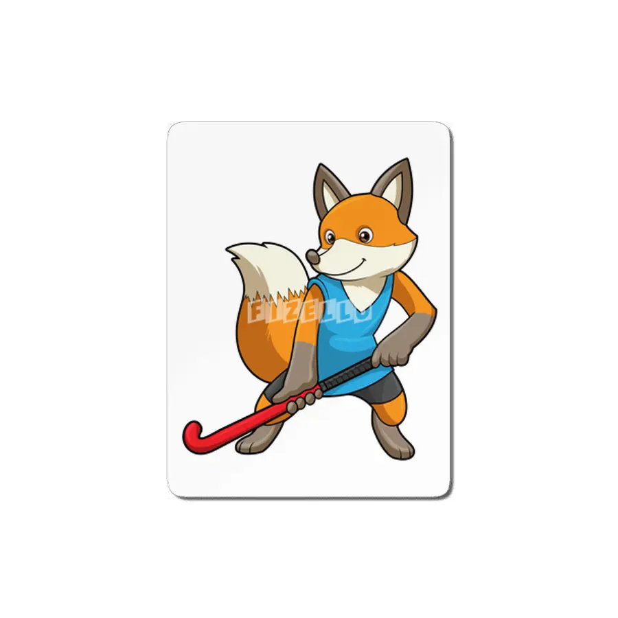 Fox at Hockey with Hockey bat MDF Tablo