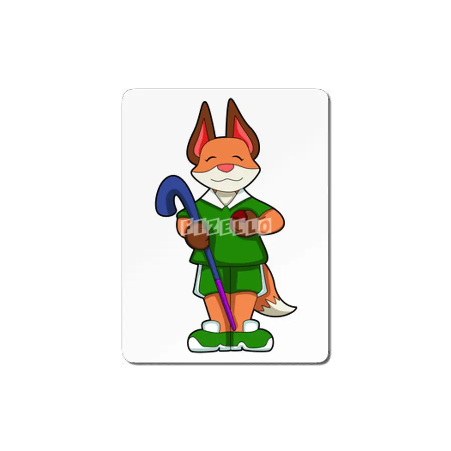 Fox at Hockey with Hockey stick MDF Tablo
