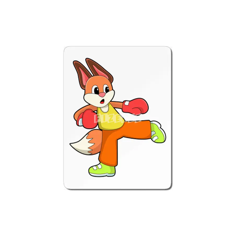 Fox at Martial arts Boxing with Boxing gloves MDF Tablo