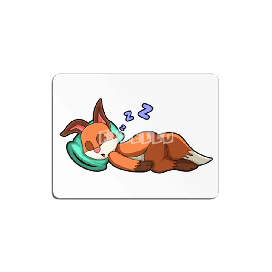 Fox at Sleeping with Pillow MDF Tablo