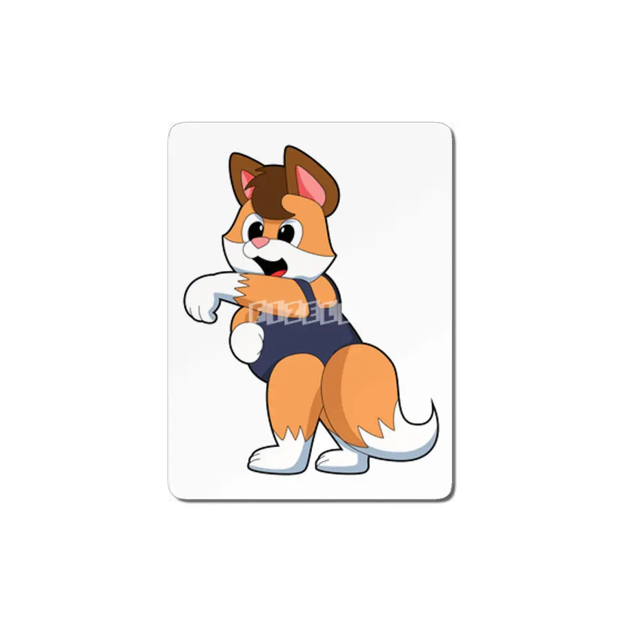 Fox at Swimming with Swimsuit MDF Tablo