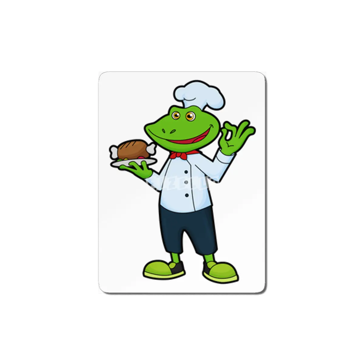 Frog as Cook with Serving plate & Chicken MDF Tablo