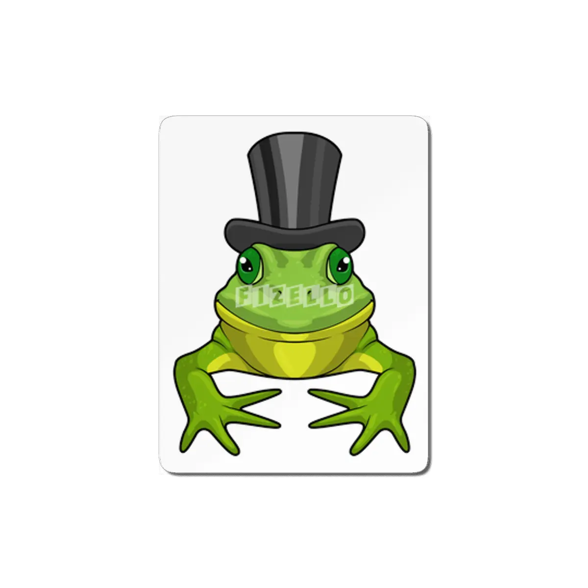 Frog as Gentleman with Top hat MDF Tablo