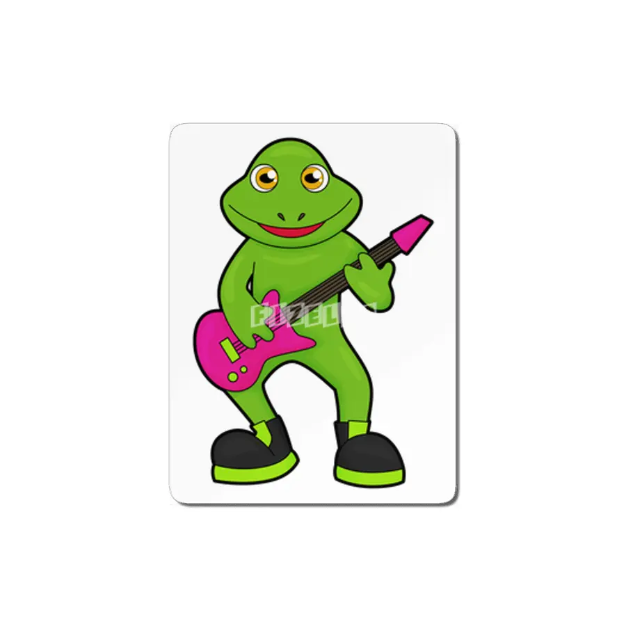 Frog as Musician with Guitar MDF Tablo