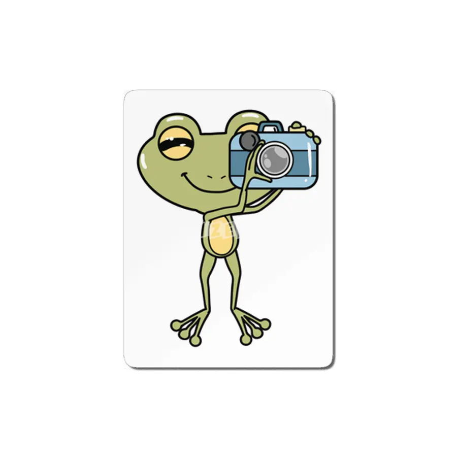 Frog as Photographer with Camera MDF Tablo