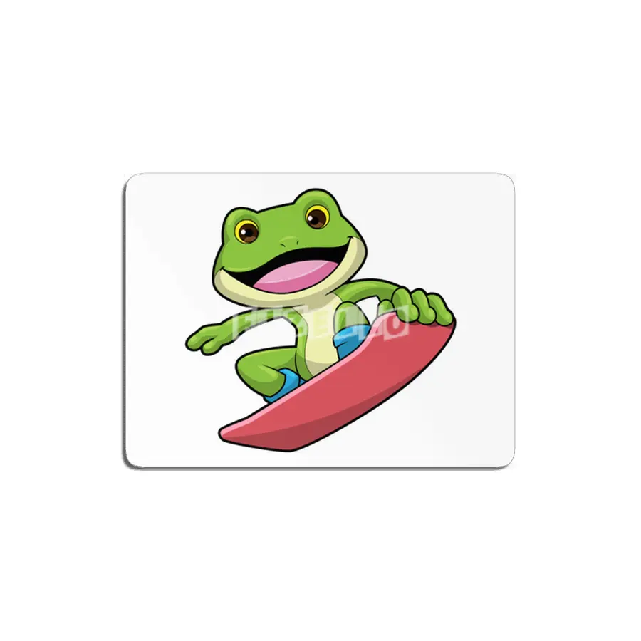 Frog as Snowboarder with Snowboard MDF Tablo