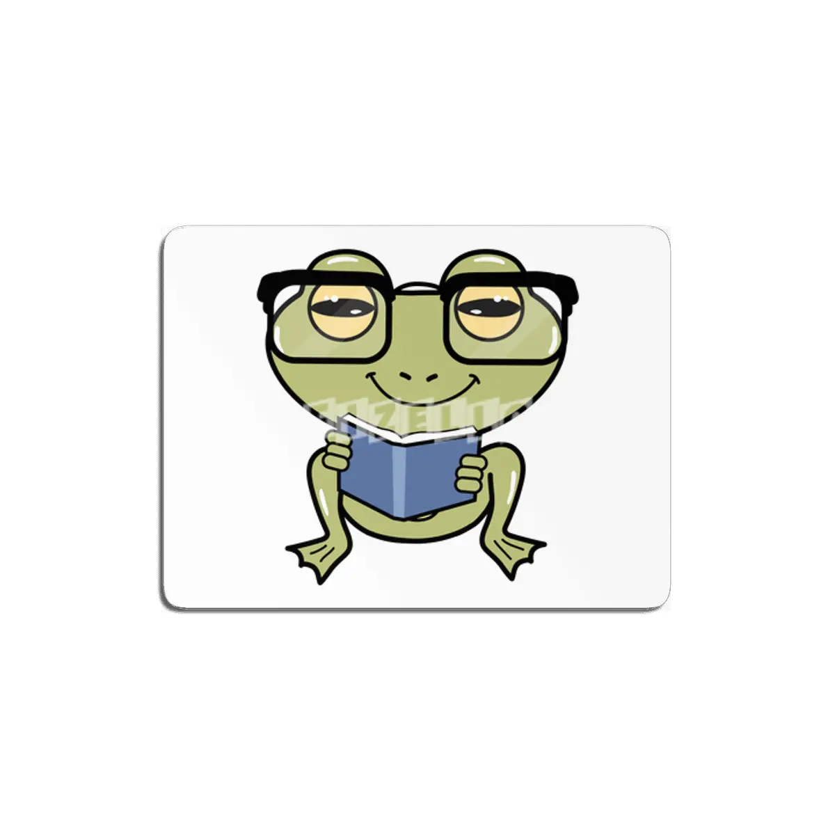 Frog as Student with Book MDF Tablo