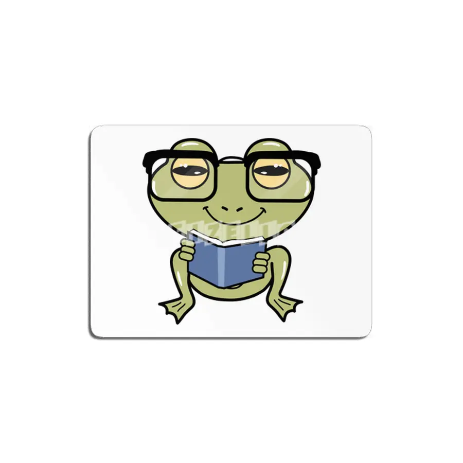 Frog as Student with Book MDF Tablo
