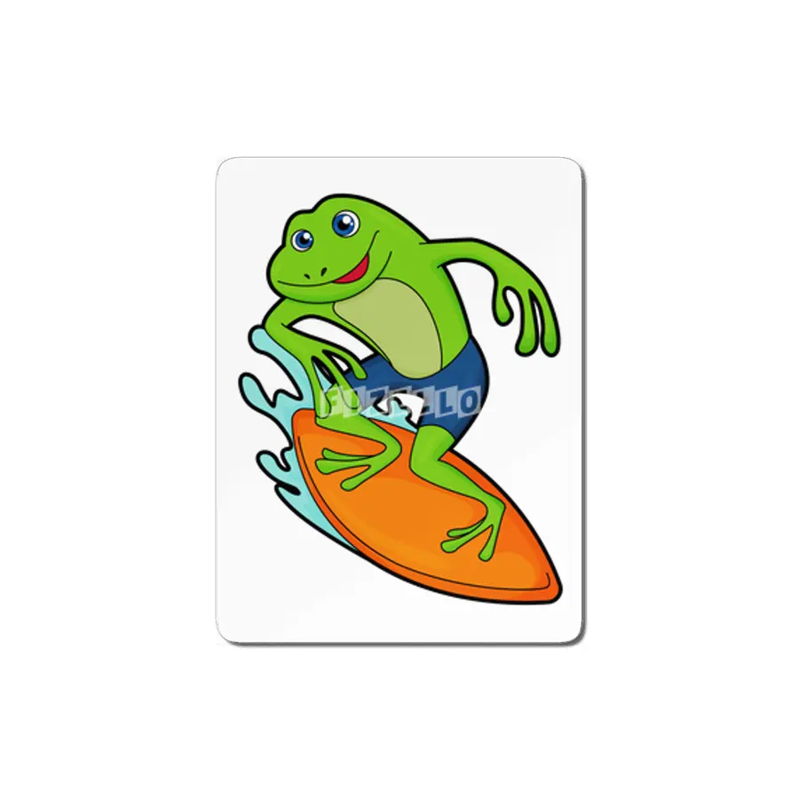 Frog as Surfer with Surfboard MDF Tablo