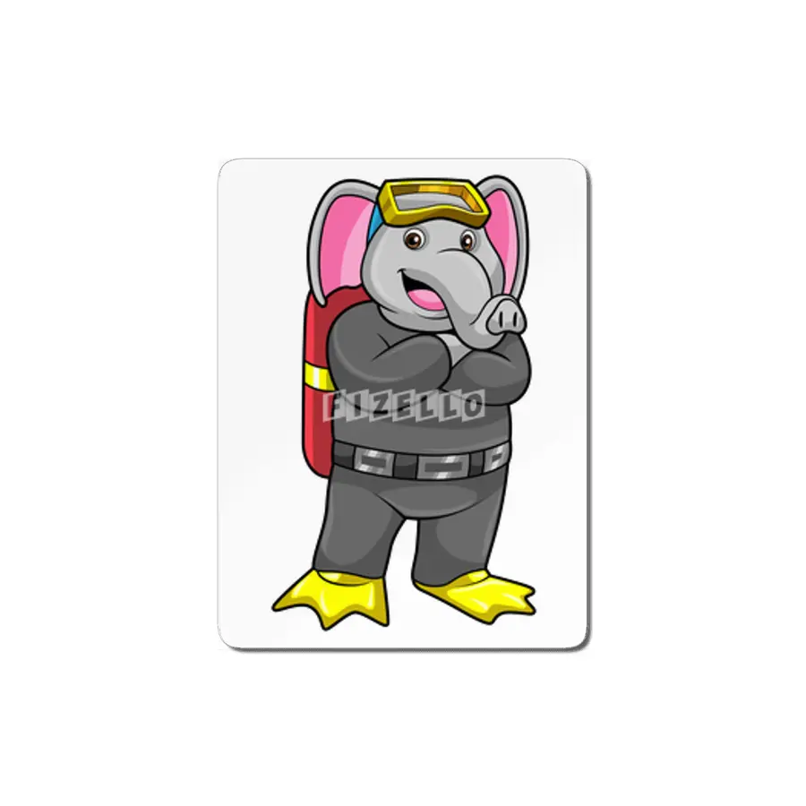Elephant as Diver with Diving goggles MDF Tablo