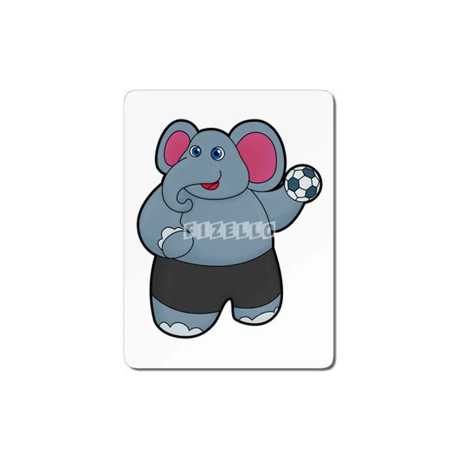 Elephant as Handball player with Handball ball MDF Tablo