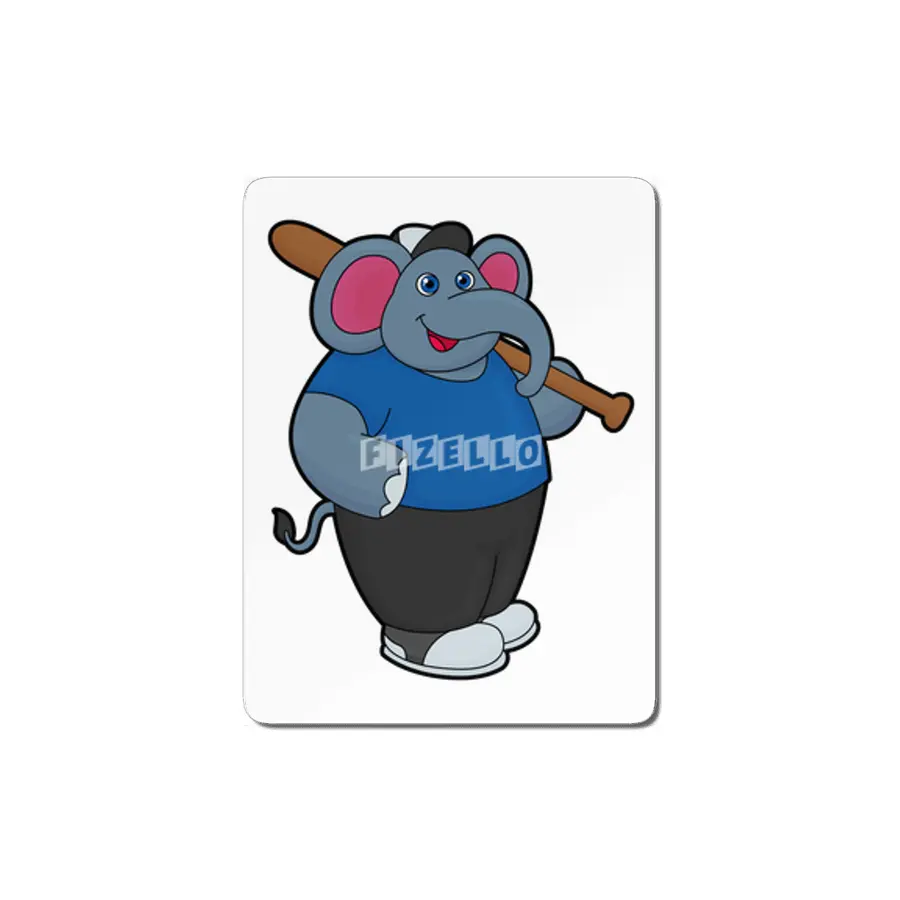 Elephant at Baseball with Baseball bat MDF Tablo