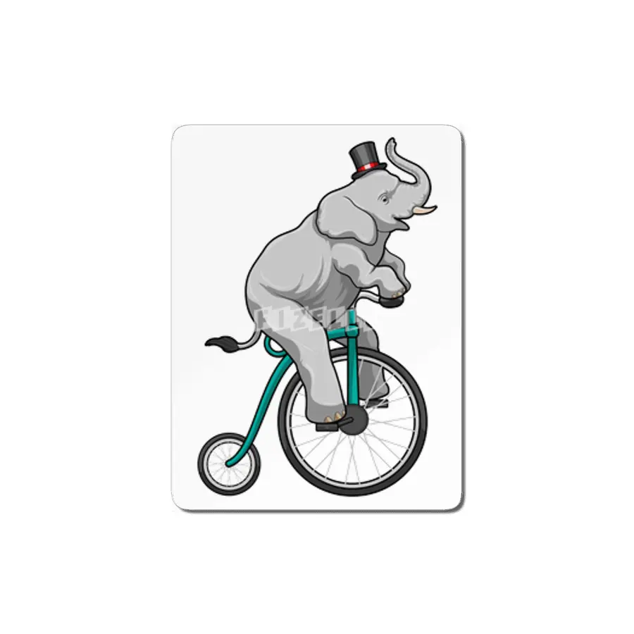 Elephant at Circus with Bicycle MDF Tablo